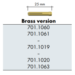AWI Brass Collet, 25mm, Multiple sizes - Ivpont Welding Shop