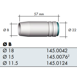 25AK Gas Nozzle, Air-Cooled, Multiple Sizes - Ívpont Győr