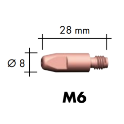 Contact tip M6 D8, Binzel, Available in Multiple Types and Sizes - Ívpont Győr