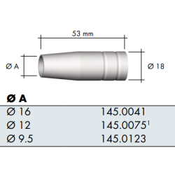 15AK Gas Nozzle, Air-Cooled, Multiple Sizes - Ívpont Győr