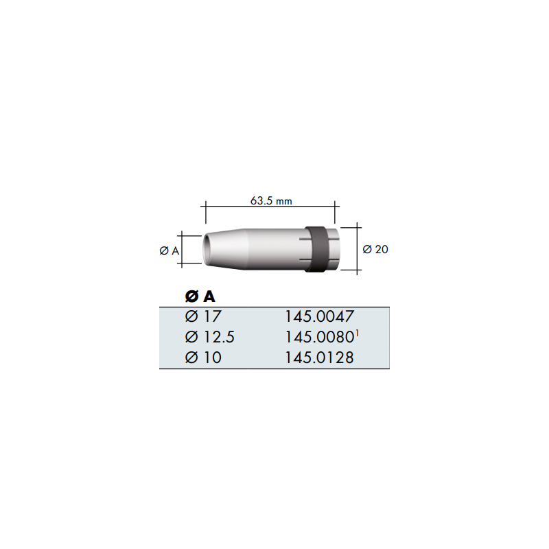 24KD Air-cooled Gas Nozzle, Multiple Sizes - Ívpont Győr 24KD Air-cooled Gas Nozzle, Multiple Sizes - Ívpont Győr