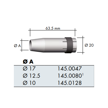 24KD Air-cooled Gas Nozzle, Multiple Sizes - Ívpont Győr