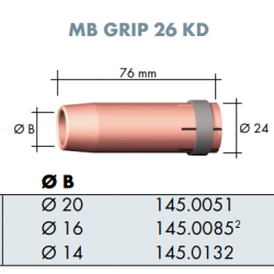 26KD Air-cooled Gas Nozzle, Multiple Sizes - Ívpont Győr