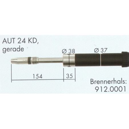 Welding Torch neck, Straight, AUT 24 KD, Binzel  - Ívpont Győr