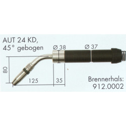 Schweißbrennerhals, 45° Gebogen, AUT 24 KD, Binzel  - Ívpont Győr