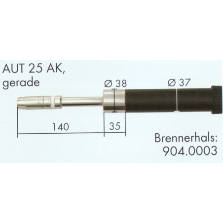Schweißbrennerhals, Gerade, AUT 25 AK, Binzel  - Ívpont Győr