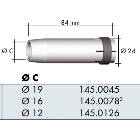 36KD Air-cooled Gas Nozzle, Multiple Sizes - Ívpont Győr