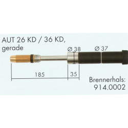 Schweißbrennerhals, Gerade, AUT 36 KD, Binzel  - Ívpont Győr