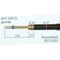 Schweißbrennerhals, wassergekühlt, Gerade, AUT 240 D, Binzel  - Ívpont Győr
