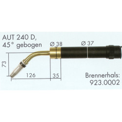 Schweißbrennerhals, 45° Gebogen, AUT 240 D, Binzel  - Ívpont Győr